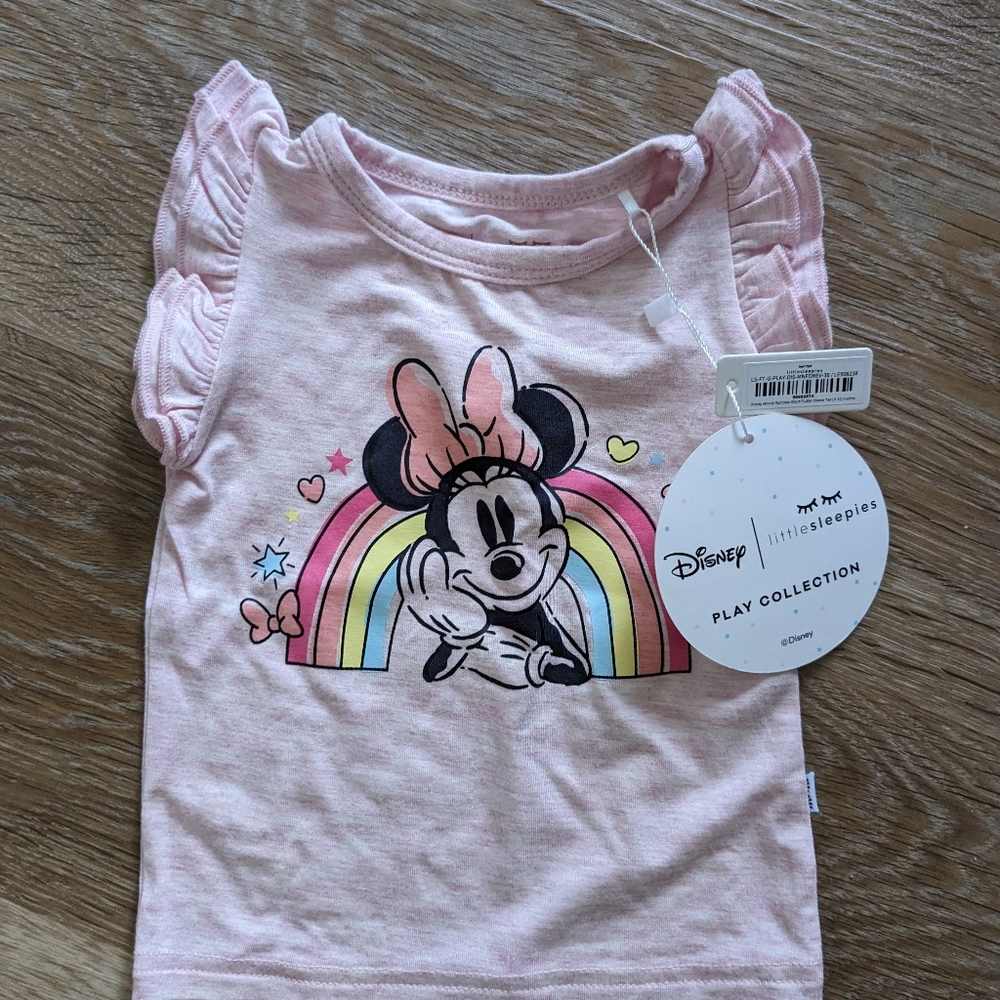 Little Sleepies 6-12 month Play Minnie Mouse Forever t-shirt